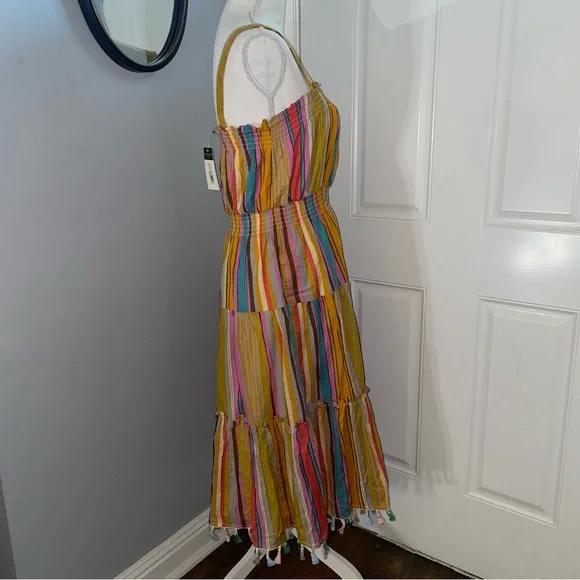 NWT Tahari ASL Smocked Tasseled-Hem Dress - Picture 6 of 13